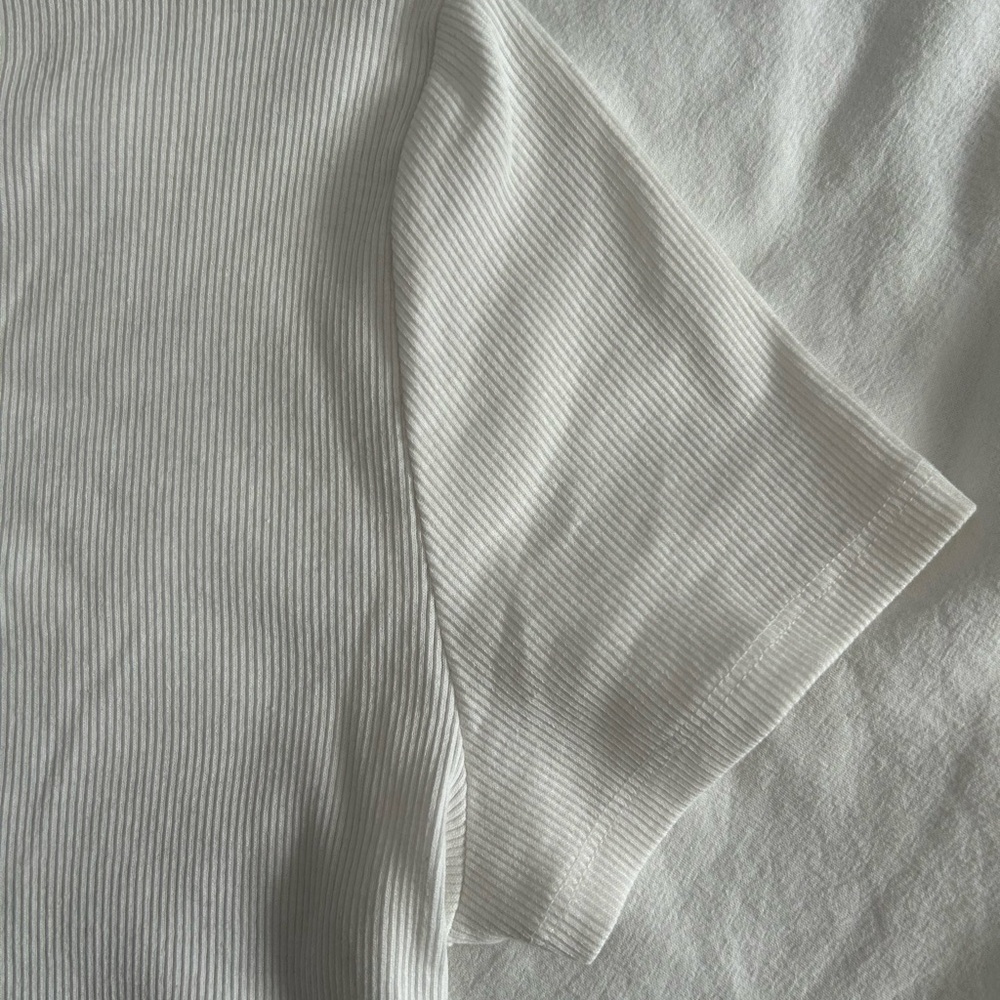 NWT White Ribbed Crop Top - Picture 4 of 6